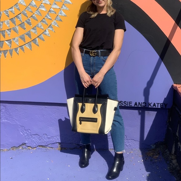 Celine Tricolor Mini Leather Luggage Tote - Picture 13 of 13